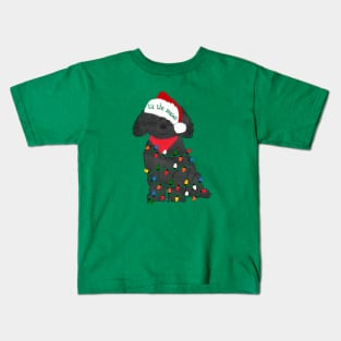 Labradoodle Decorated with Christmas Lights Kids T-Shirt